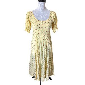 Faithfull The Brand Womens Maxi Dress Yellow Floral Long Xsmall